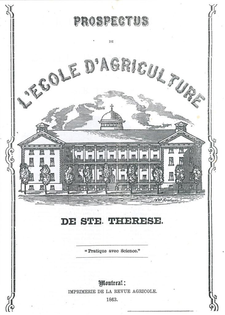 Prospectus de l'École d'agriculture de Ste-Thérèse